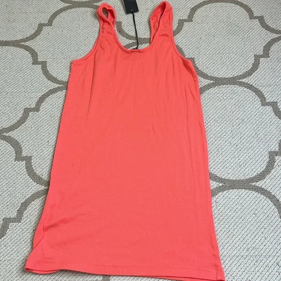 Monrow Supimafine Rib Scoop Neck Tank Fitted Sleeveless Tank Top size large - Picture 8 of 9